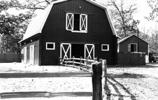 Red Barn black and white